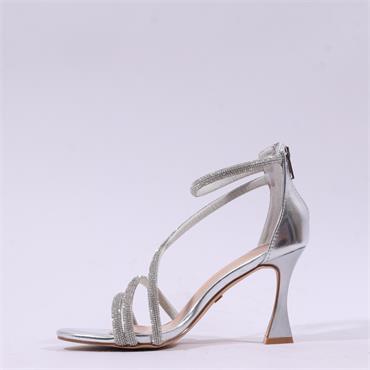 Una Healy Centrefold Rear Zip High Heel - Chrome